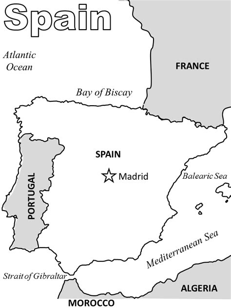 Europe Map Coloring Page Spain