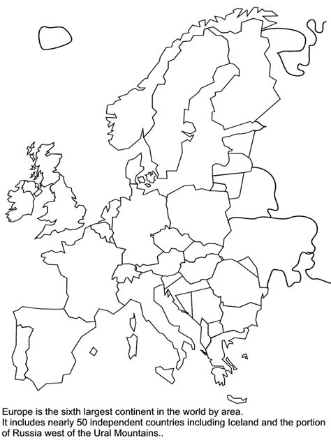 Europe Map Coloring Page UK