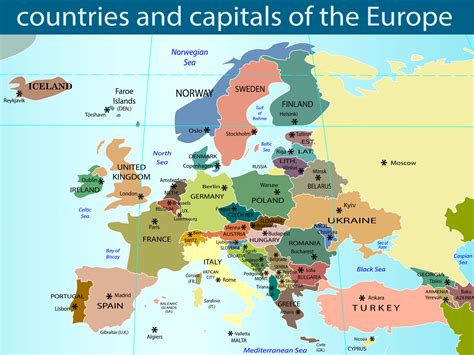 Europe Map with Capitals