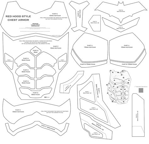 EVA foam armor templates