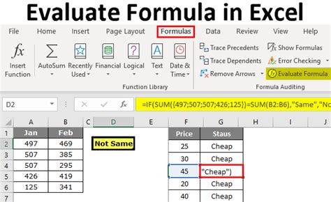 Evaluate Formula Feature in Excel for Mac