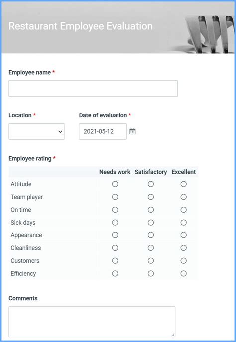 Evaluating Restaurant Employees