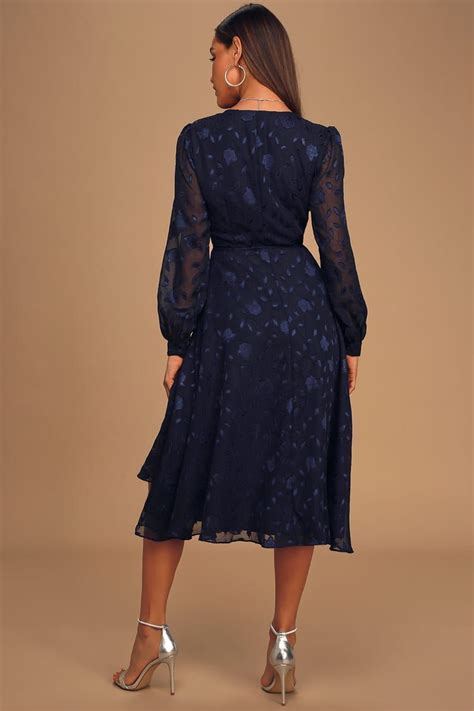 Evening Navy Midi Dress