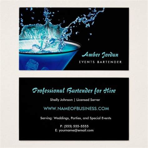 Event Bartender Business Card