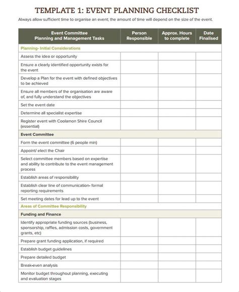 Event Checklist Template in Word 6