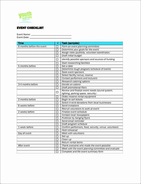 Event Checklist Template in Word 8