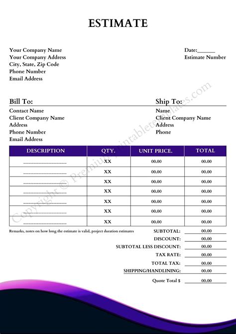 Event estimate template pdf