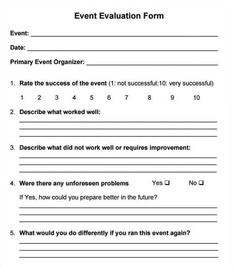 Event Evaluation Survey Template