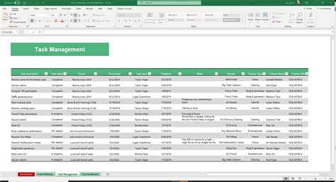 Event Management with Excel