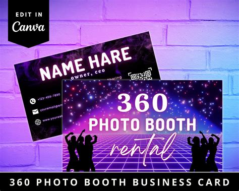 Event Photo Booth Business Card Template