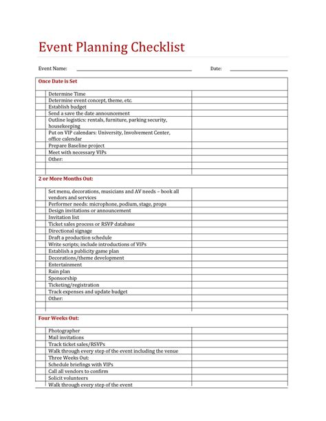 Event Planning Checklist Template in Excel