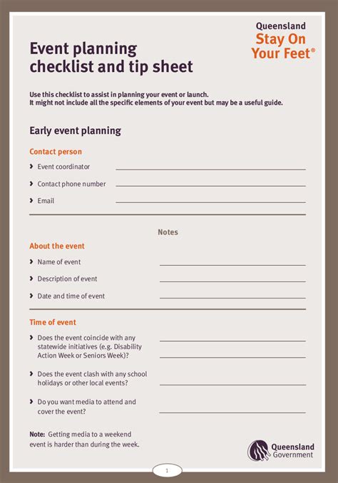 Event Planning Checklist Template in PDF