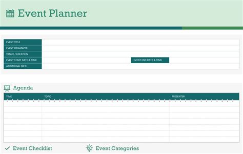 Event Planning Template Excel