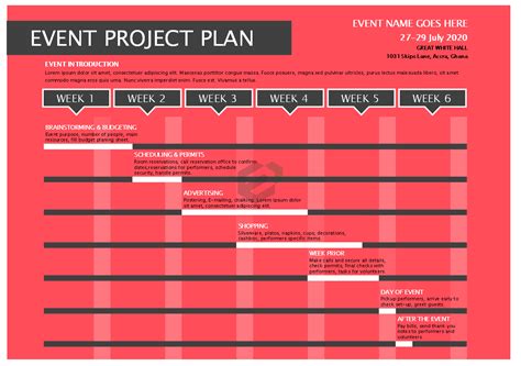 Event Planning Template Features