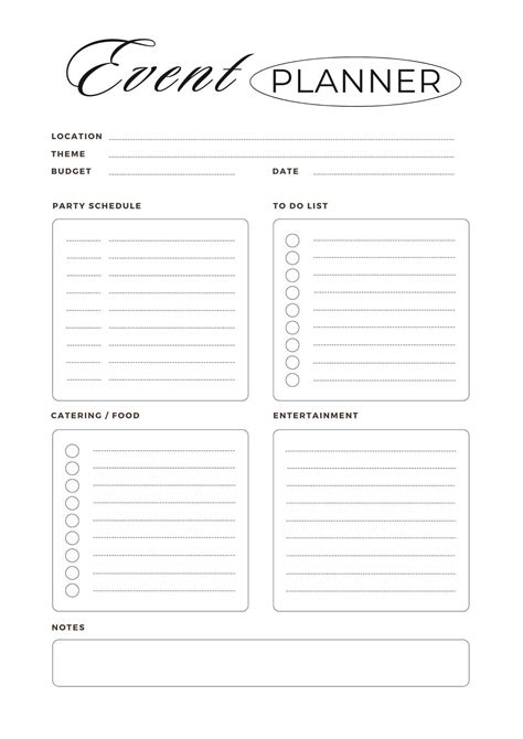 Party Event Planning Template