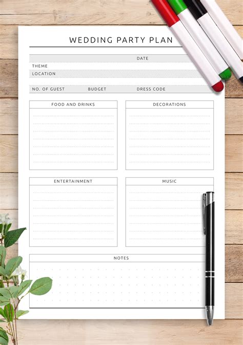 Wedding Event Planning Template