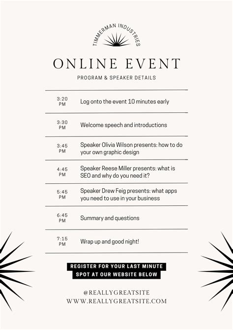 Event Program Template Inspiration