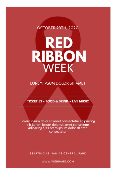 Event Promotion Red Ribbon Week Flyer Template