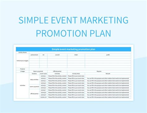 Event promotion template example