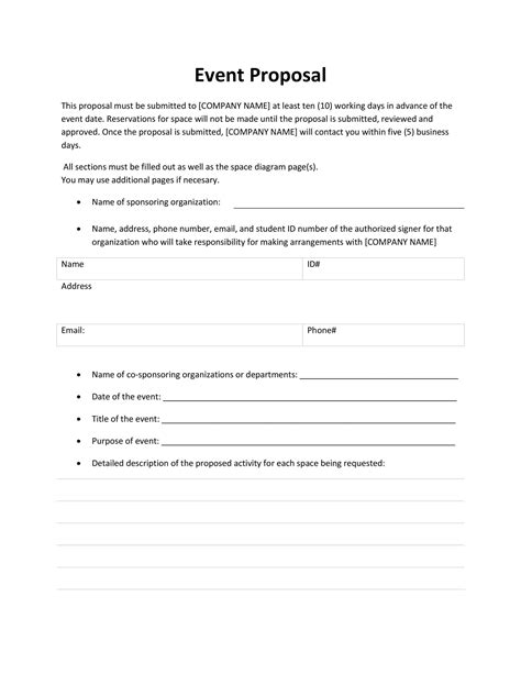 Event Proposal Template Example 3