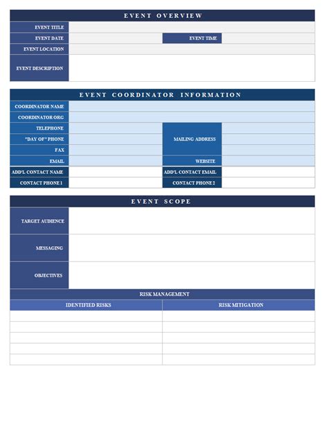 Event Proposal Template Excel