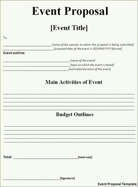 Event Proposal Template Word