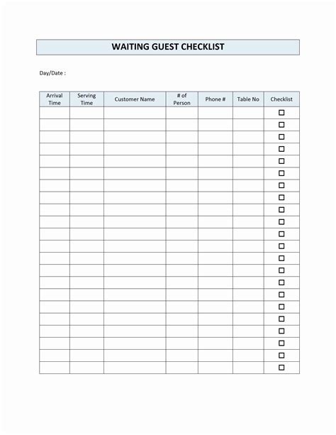 Event registration checklist