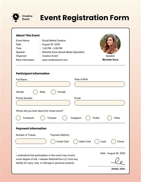 Event Registration Form Template