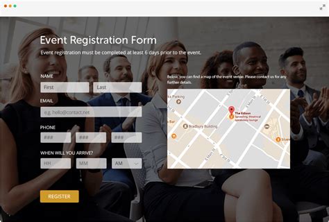 Event registration website