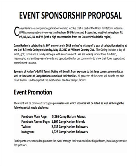 Event sponsorship proposal template