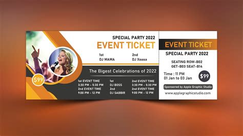 Event Ticket Design Photoshop