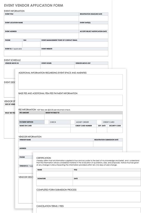 Event Vendor Form Template