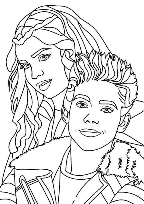 Evie and Carlos Coloring Page