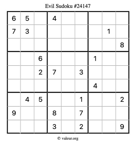 Evil Sudoku Puzzle 1