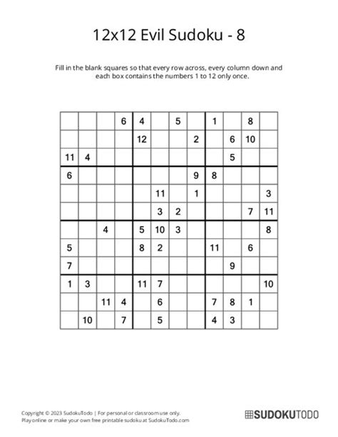 Evil Sudoku Puzzle 8