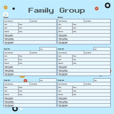 Example of a Family Group Sheet Template