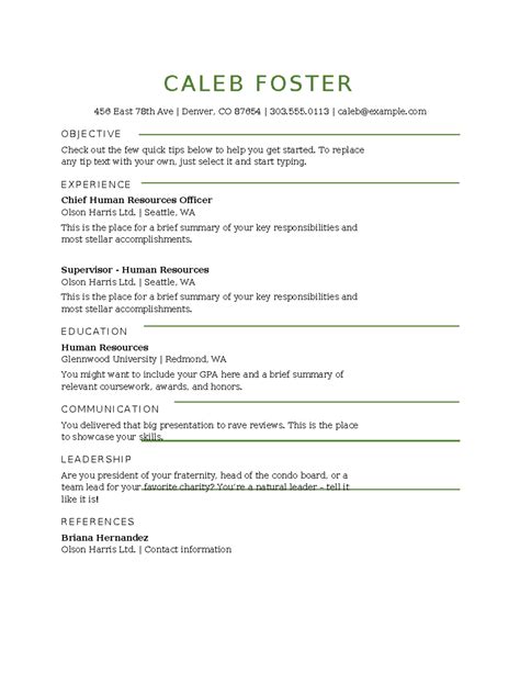 Example of a mental health counselor resume template