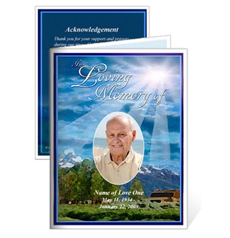 Examples of Memorial Service Folded Card Templates