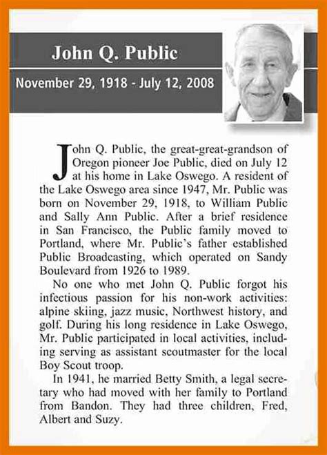 Examples of Gallant Obituaries