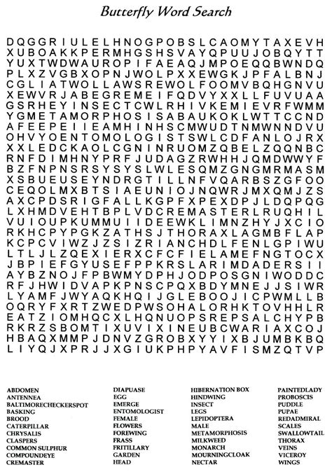 Examples of Hard Word Search Puzzles to Print