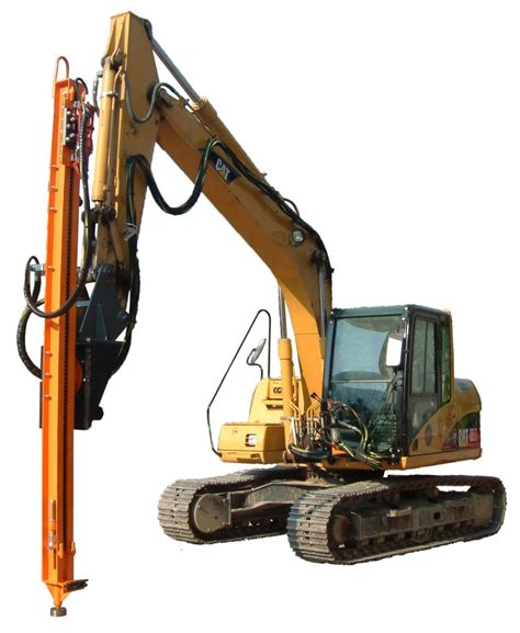 Excavator drilling on a construction site