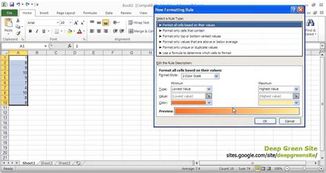 Excel 2010 Conditional Formatting