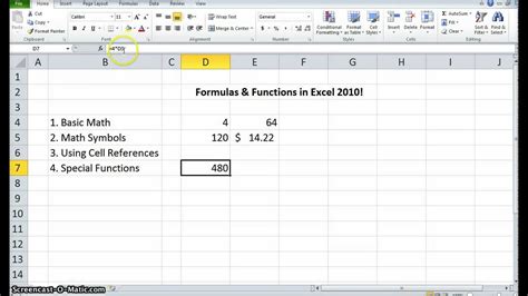 Excel 2010 Formulas and Functions