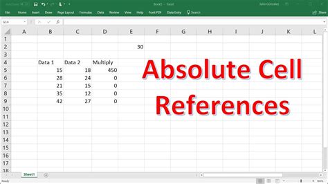 Excel Absolute Cell References