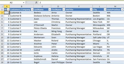 Excel Access Data