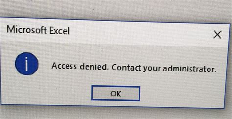 Excel Access Denied Error Message