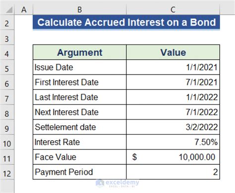 Excel Accrued Interest Template