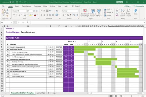 Excel Add-In Gantt Chart