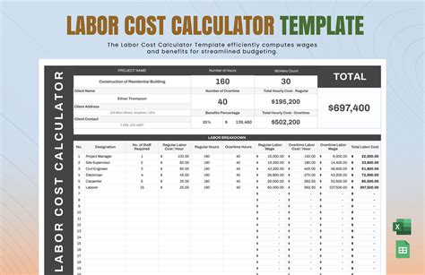 Excel Add-in Labor Cost Calculator