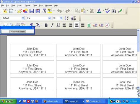 Excel Address Label Template Example 1